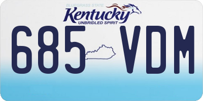 KY license plate 685VDM