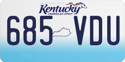 KY license plate 685VDU
