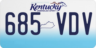 KY license plate 685VDV