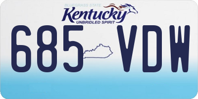 KY license plate 685VDW