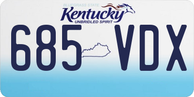 KY license plate 685VDX