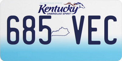 KY license plate 685VEC