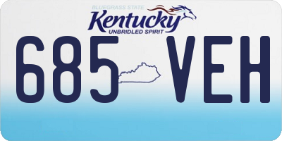 KY license plate 685VEH