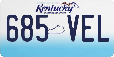 KY license plate 685VEL