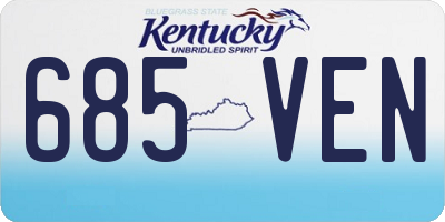 KY license plate 685VEN