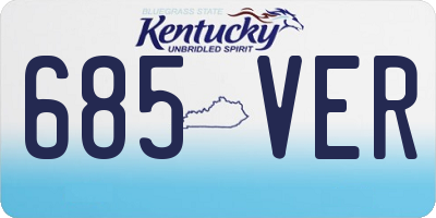 KY license plate 685VER