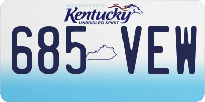 KY license plate 685VEW