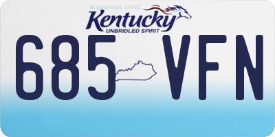KY license plate 685VFN