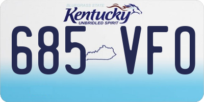 KY license plate 685VFO