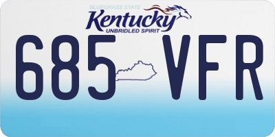 KY license plate 685VFR