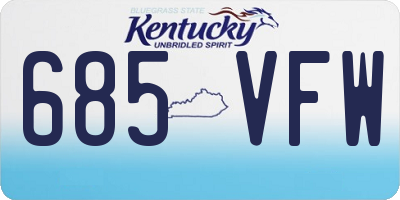 KY license plate 685VFW