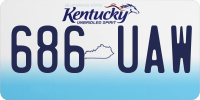 KY license plate 686UAW