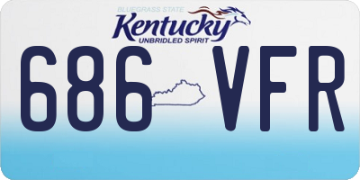 KY license plate 686VFR