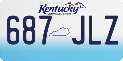KY license plate 687JLZ
