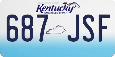 KY license plate 687JSF