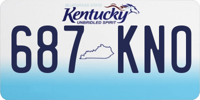KY license plate 687KNO