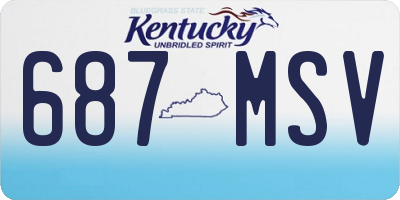 KY license plate 687MSV