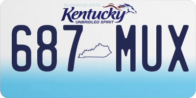 KY license plate 687MUX