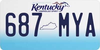 KY license plate 687MYA
