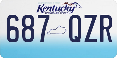 KY license plate 687QZR