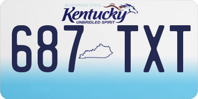 KY license plate 687TXT