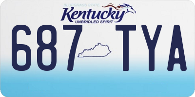 KY license plate 687TYA
