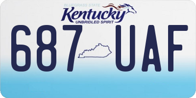 KY license plate 687UAF