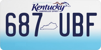 KY license plate 687UBF