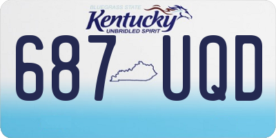 KY license plate 687UQD