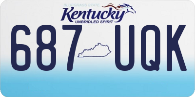KY license plate 687UQK