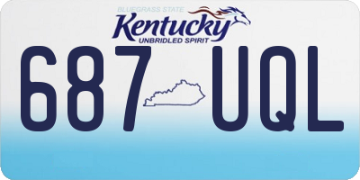 KY license plate 687UQL