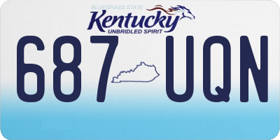 KY license plate 687UQN