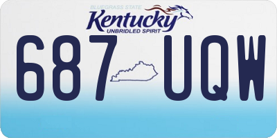 KY license plate 687UQW