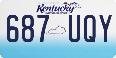 KY license plate 687UQY