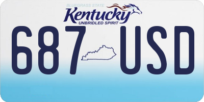 KY license plate 687USD