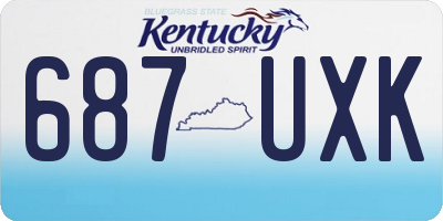 KY license plate 687UXK