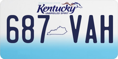 KY license plate 687VAH