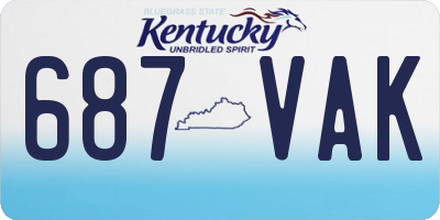 KY license plate 687VAK