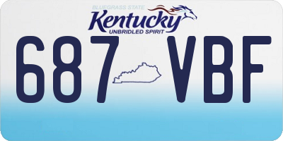 KY license plate 687VBF