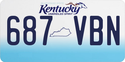 KY license plate 687VBN