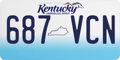 KY license plate 687VCN