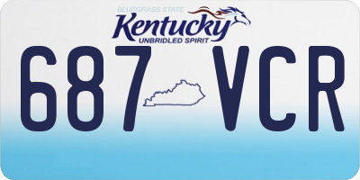 KY license plate 687VCR