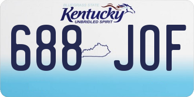 KY license plate 688JOF