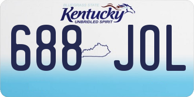 KY license plate 688JOL