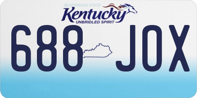 KY license plate 688JOX