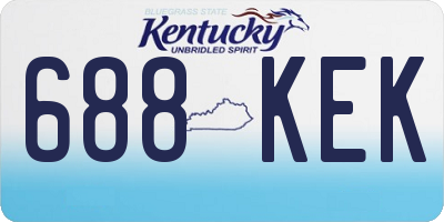 KY license plate 688KEK