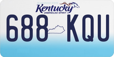KY license plate 688KQU