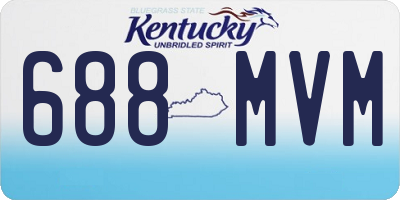 KY license plate 688MVM