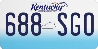 KY license plate 688SGO