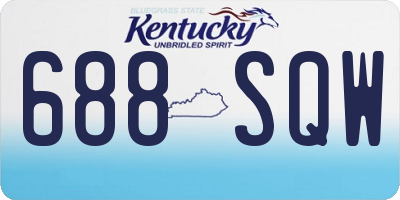 KY license plate 688SQW